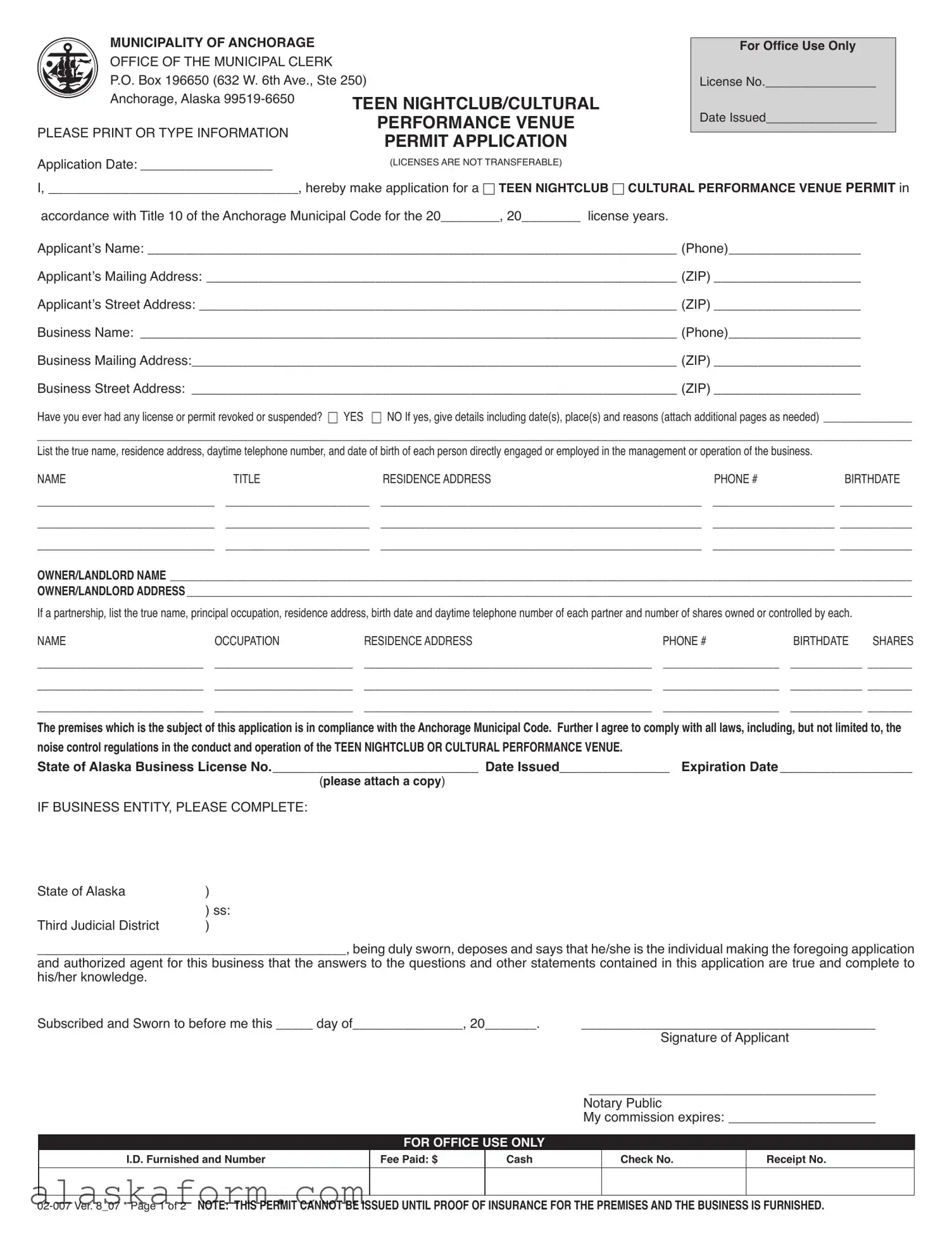Fill in a Valid Alaska 02 007 Template