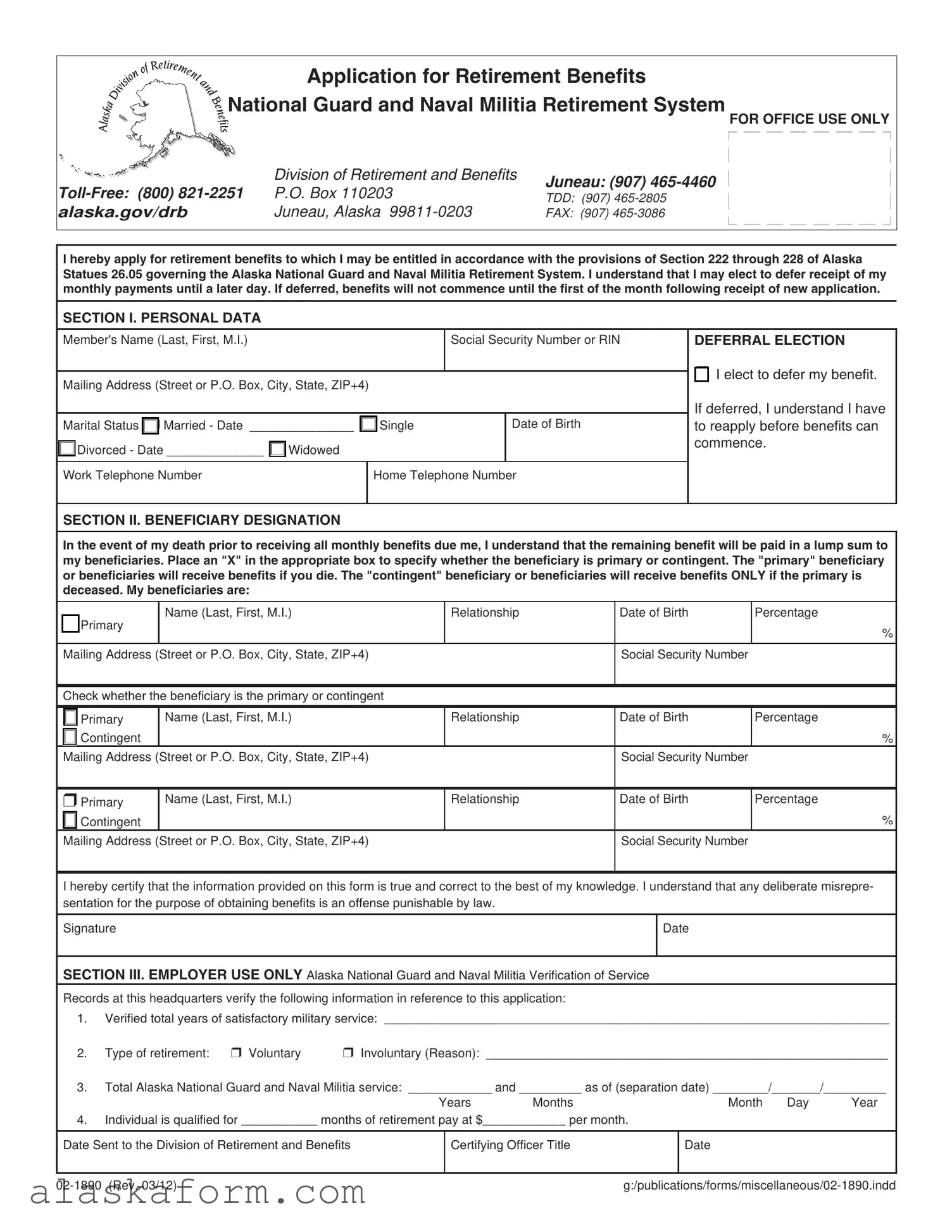 Fill in a Valid Alaska 02 1890 Template