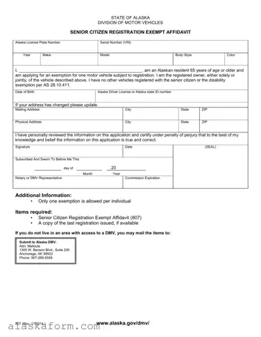 Fill in a Valid Alaska 807 Template
