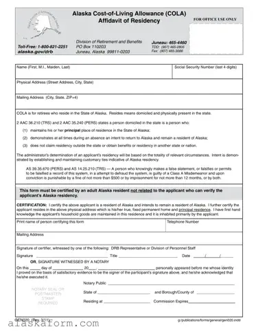 Fill in a Valid Alaska Gen020 Template